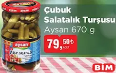 AYSAN ÇUBUK SALATALIK TURŞUSU 670 G fiyat ve kampanya bilgisi